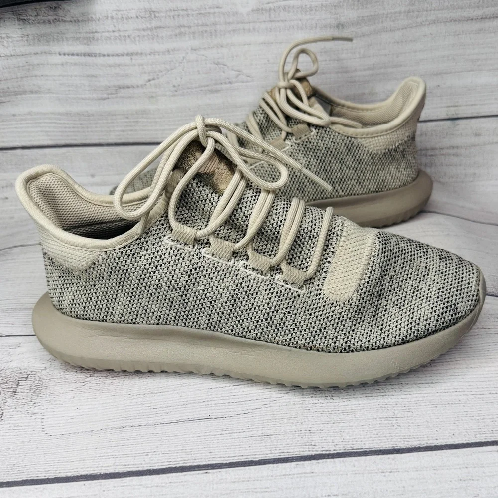 Adidas Tubular Shadow Knit‎ Sneaker Cream Black Men’s Size 6.5